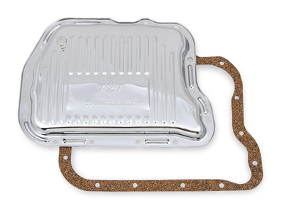 Mr Gasket Chrome Steel Tranmission Oil Pan for Mopar Torqueflite TF-727, Finned - MRG-9745CMRG