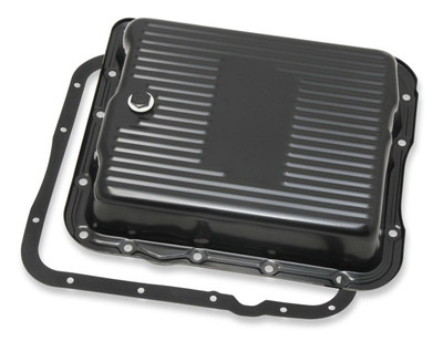 Mr Gasket Black Steel Transmission Oil Pan for GM TH700R4/4L60/4L60E, Finned - MRG-9767BMRG