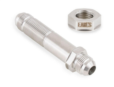 Earls Performance Straight -8 AN Bulkhead, Long, Through Frame Style Fitting, 1.5-2.0, Stainless - SS983508ERL