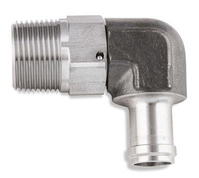 Earls Performance 90° 5/8 Hose to 1/2 NPT Male Elbow w/Swivel, Stainless Steel - SS988410ERL