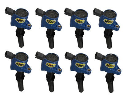 Accel 98-08 Ford w/4.6/5.4/6.8L 2-Valve, Ignition Coil, Supercoil, Blue, Set of 8 - ACL-140032B-8