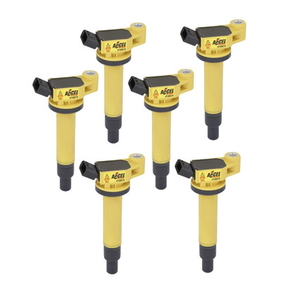 Accel Yellow Ignition Coil for Toyota 3.0L V6, Supercoil, Set of 6 - ACL-140074-6