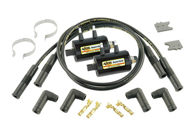 Accel Universal Super Coil Ignition Coil Kit, 4-Cylinder Inductive, 3.0 OHMS Res Black - ACL-140403K