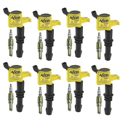Accel 04-08 Ford w/4.6/5.4/6.8L 3-Valve, Yellow Ignition Upgrade Kit, 8-Pack - ACL-811433