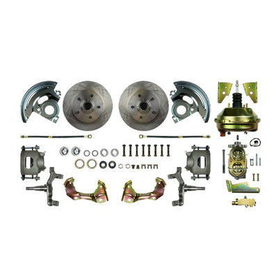 The Right Stuff 64-72 Skylark 9 Booster, 2 Drop Front Power Disc Brake Conversion Kit - AFXDC01D-PS
