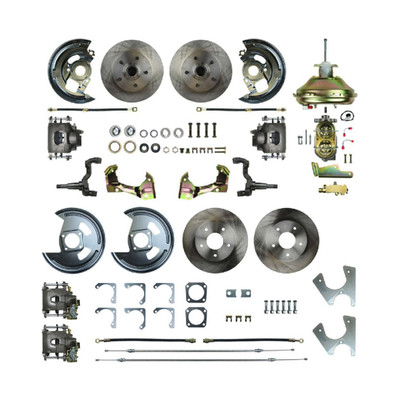 The Right Stuff 68 Chevy II Staggered Shock, 4-Wheel Power Disc Brake Conversion - AFXDC45C-PC2