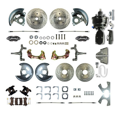 The Right Stuff 1964-1972 Cutlass Power 8 Booster 2 Drop 4-Wheel Disc Brake Conversion Kit - AFXDC21D-PC