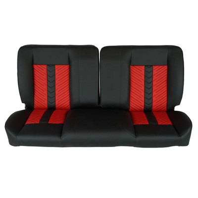  PUI Interiors  60" Sport Mod II Bench Seat Blk Vinyl Red/Blk Insert Blk Thread w/o Cupholder - (RM-BB1211X) 