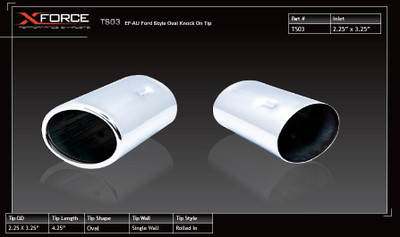  XForce Tip 2.25x3.25 Oval Rolled in Single Wall 4.25 Long Knock on Tip - (XFE-TS03) 