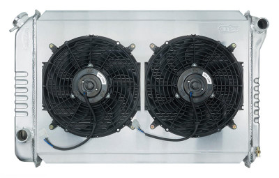 Cold Case Radiators 67-70 Mustang Small Block Manual 24&quot; Aluminum Performance Radiator &amp; 12&quot; Fan Kit - (CR-FOM587K) 