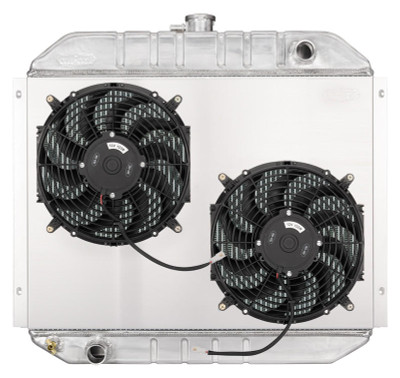  Cold Case Radiators 66-79 Ford Bronco Coyote Swap Aluminun Radiator and Dual 12 Inch Fan Kit - (CR-FOT575-5K) 