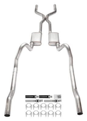  Pypes Exhaust 1966-1974 Mopar B-Body 3" Crossmember Back Exhaust w/H-Pipe & Race Pro Mufflers - (SMB43R-PYP) 