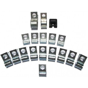 The Right Stuff 1967 Chevrolet Corvette Brake Line & Fuel Line Clip Set, 18pcs - (VCS6701)