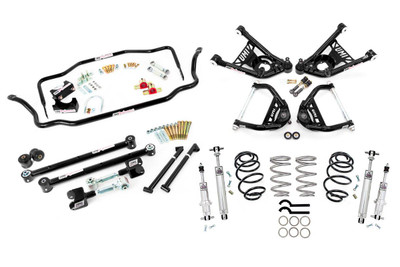  UMI Performance 1967 GM A-Body Handling Kit- Stage 4, 1" Lowering Spring, 450lb Spring, Black - (UMI-ABF407-67-1-B) 