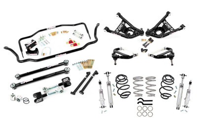  UMI Performance 1967 GM A-Body Handling Kit- Stage 5, 1" Lowering Spring, 550lb Spring, Black - (UMI-ABF410-67-1-B) 