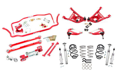  UMI Performance 1967 GM A-Body Handling Kit- Stage 5, 1" Lowering Spring, 550lb Spring, Red - (UMI-ABF410-67-1-R) 