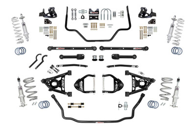  UMI Performance 1968-1972 GM A-Body Handling Package Coilover Stage 2.5 550/255LB Springs, Black - (UMI-ABF804-3-B) 