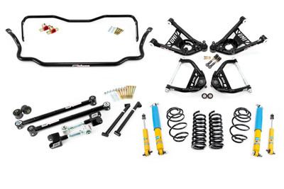  UMI Performance 1968-1972 GM A-Body Handling Package, 2” Lowering- Stage 3, Black - (UMI-ABF805-2-B) 