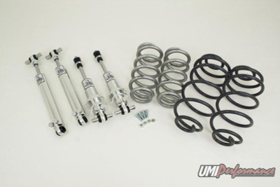  UMI Performance 78-88 G-Body Shock/Spring Lowering Kit, Double Adj. Shocks 2" Lower 450lb Spring - (UMI-GBF450-2) 