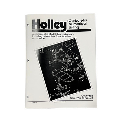 Holley Holley Carburetors Number Listing Handbook - (HOL-36-168)