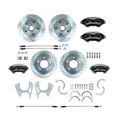  The Right Stuff 63-70 C10 5Lug Rear Disc Brake Kit w/Matched Front Rotors Wilwood Calipers - (T63DC05P-P) 