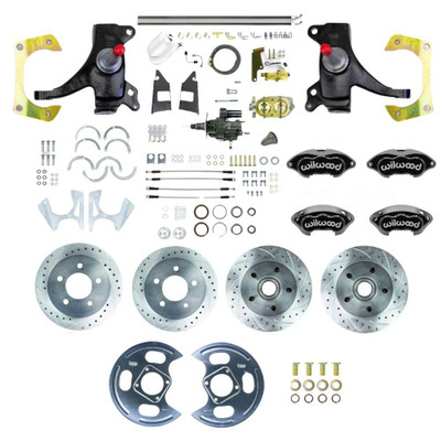  The Right Stuff 1973-87 C10 Truck 2" Drop Hydraulic Assist 4-Wheel Disc Kit Wilwood Calipers - (THB7355DP-P) 