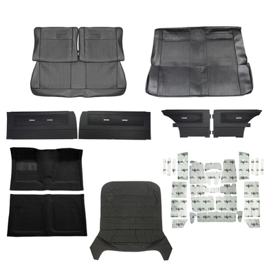 PUI Interiors 1962 Chevrolet Chevy II/Nova Interior Kit, Standard, Coupe, Black - (62NOVBLKINT-K)