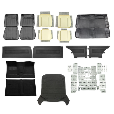 PUI Interiors 1964 Chevrolet Chevy II/Nova Interior Kit, Standard, Coupe, Black - (64NOVBLKINT-K)