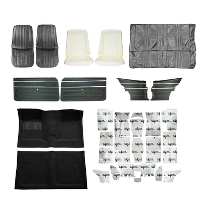 PUI Interiors 1968 Chevrolet Chevy II/Nova Interior Kit, Standard, Coupe, Black - (68NOVBLKINT-K)