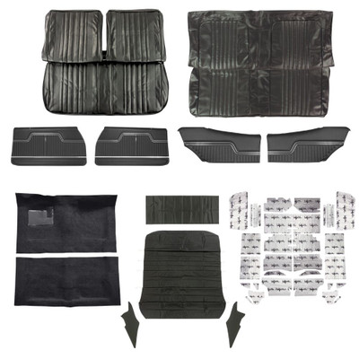 First Place Auto Parts 1970 Chevrolet Chevelle Interior Kit, Bench Seats, Standard, Coupe, Black - (70CHVBLKINTBNCH-K)