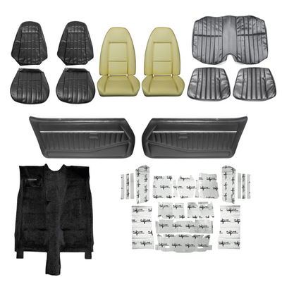 PUI Interiors 1979 Chevrolet Camaro Interior Kit, Standard, 4 Speed, Coupe, Black - (79CAMBLKINT-K)