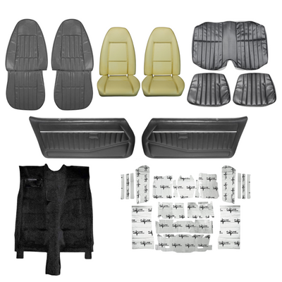 PUI Interiors 1980 Chevrolet Camaro Interior Kit, Standard, 4 Speed, Coupe, Black - (80CAMBLKINT-K)