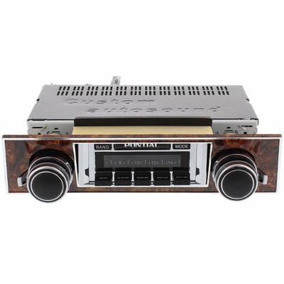 Custom Autosound 1968 Pontiac Firebird Burlwood USA-630 Radio with Burlwood Bezel - (CAS-CAMCAF630B)