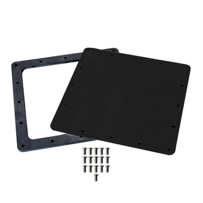  Detroit Speed Fuel Pump Access Panel Kit, 9" x 9" Inner Opening, Black Anodized Aluminum - (080402DS) 