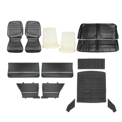  First Place Auto Parts 1965 Chevrolet Chevelle Basic Interior Kit, Bucket Seats, Standard, Coupe, Black - (65CHVBLKSMINT-K) 