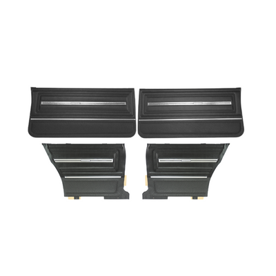 First Place Auto Parts 1966 Chevrolet Chevelle Door Panel Kit, Bucket Seats, Standard, Coupe, Black - (66CHVBLKDPINT-K)