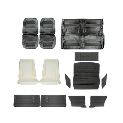 First Place Auto Parts 1967 Chevrolet Chevelle Basic Interior Kit, Bucket Seats, Standard, Coupe, Black - (67CHVBLKSMINT-K) 