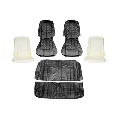 First Place Auto Parts 1966 Chevrolet Chevelle Upholstery Kit, Bucket Seats, Standard, Coupe, Black - (66CHVBLKUPINT-K)