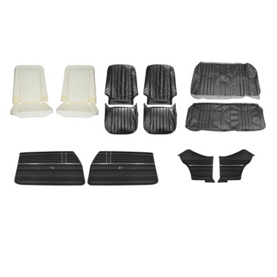 First Place Auto Parts 1968 Chevrolet Chevelle Basic Interior Kit, Bucket Seats, Standard, Coupe, Black - (68CHVBLKSMINT-K)