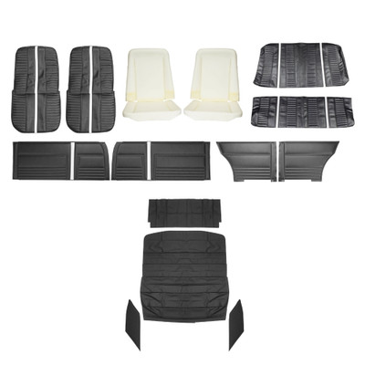First Place Auto Parts 1967 Chevrolet Chevy II/Nova Basic Interior Kit, Bucket Seats, Standard, Coupe, Black - (67NOVBLKSMINT-K)