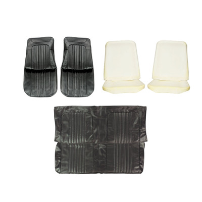 First Place Auto Parts 1970 Chevrolet Chevelle Upholstery Kit, Bucket Seats, Standard, Coupe, Black - (70CHVBLKUPINT-K)