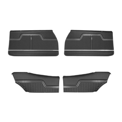 First Place Auto Parts 1970 Chevrolet Chevelle Door Panel Kit, Bucket Seats, Standard, Coupe, Black - (70CHVBLKDPINT-K)