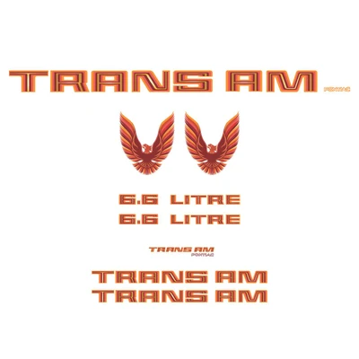  Trim Parts 1979 Pontiac Firebird Trans Am Full Vinyl Decal Kit without Hood Bird - Orange - (TPG-6288) 