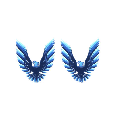 Trim Parts 1978-1980 Firebird Trans Am Quarter Sail Panel 3 Inch Bird Decal- Blue - (TPG-6324)