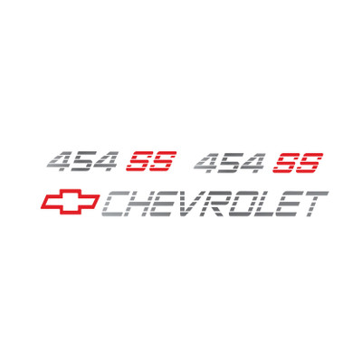 Trim Parts 1990-91 Chevy 454 SS Graphic Decals, Silver with Red SS and Bowtie - (TPG-9134)