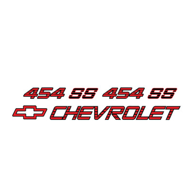 Trim Parts 1990-91 Chevy 454 SS Graphic Decals, Custom Black and Red with Red SS and Bowtie - (TPG-9157)
