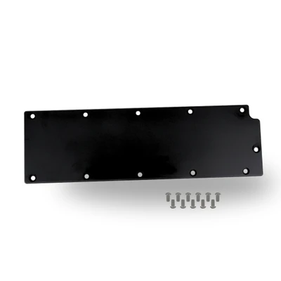 The Right Stuff Gen IV LS Valley Cover w/o the Oil Pressure Sensor Adapter, Blank, Black Anodized - (G4LSVC-B-K)