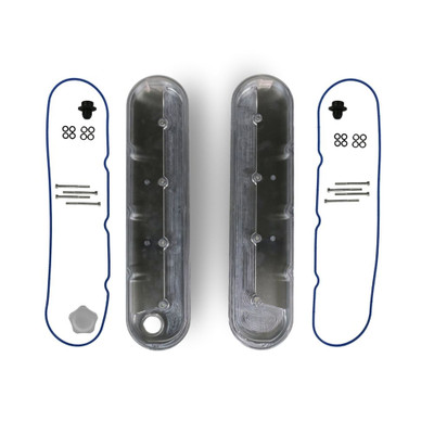 The Right Stuff Gen III and Gen IV LS Valve Cover Kit with 10AN Breather Fittings, Satin Finish - (LSVALC-S-K)