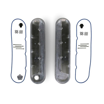 The Right Stuff Detailing The Right Stuff Gen III/Gen IV LS Valve Cover Kit, 10AN Breather Fittings, Finned Top, Natural - (LSVALCF-K) 