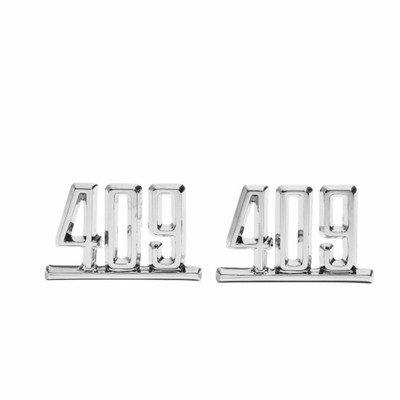 Trim Parts 1964 Chevrolet Full Size Car 409 Front Fender Emblem W/Fasteners, Pair - 2326